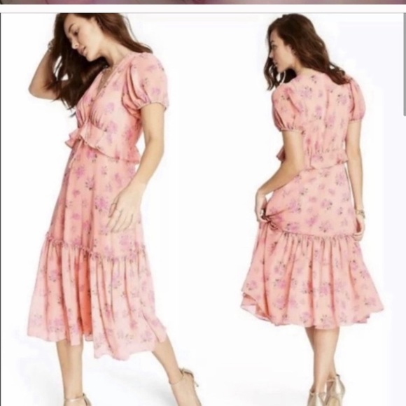 LOVE SHACK FANCY Target pink midi floral dress NWT - Picture 3 of 10
